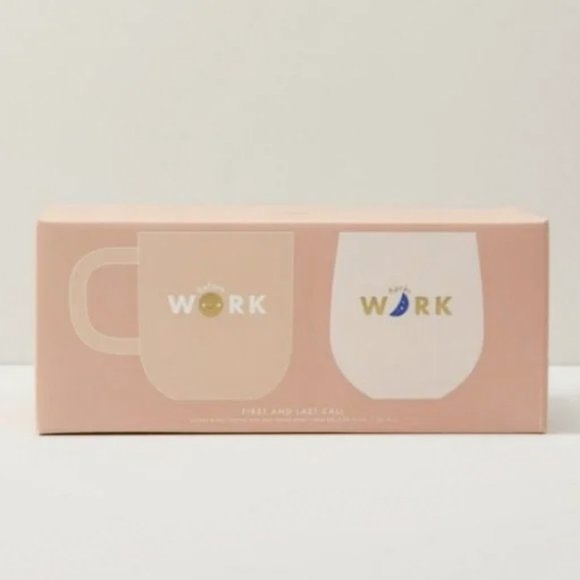 Indigo - Before & Après Work Coffee Mug & Stemless Wine Glass Gift - Picture 1 of 7